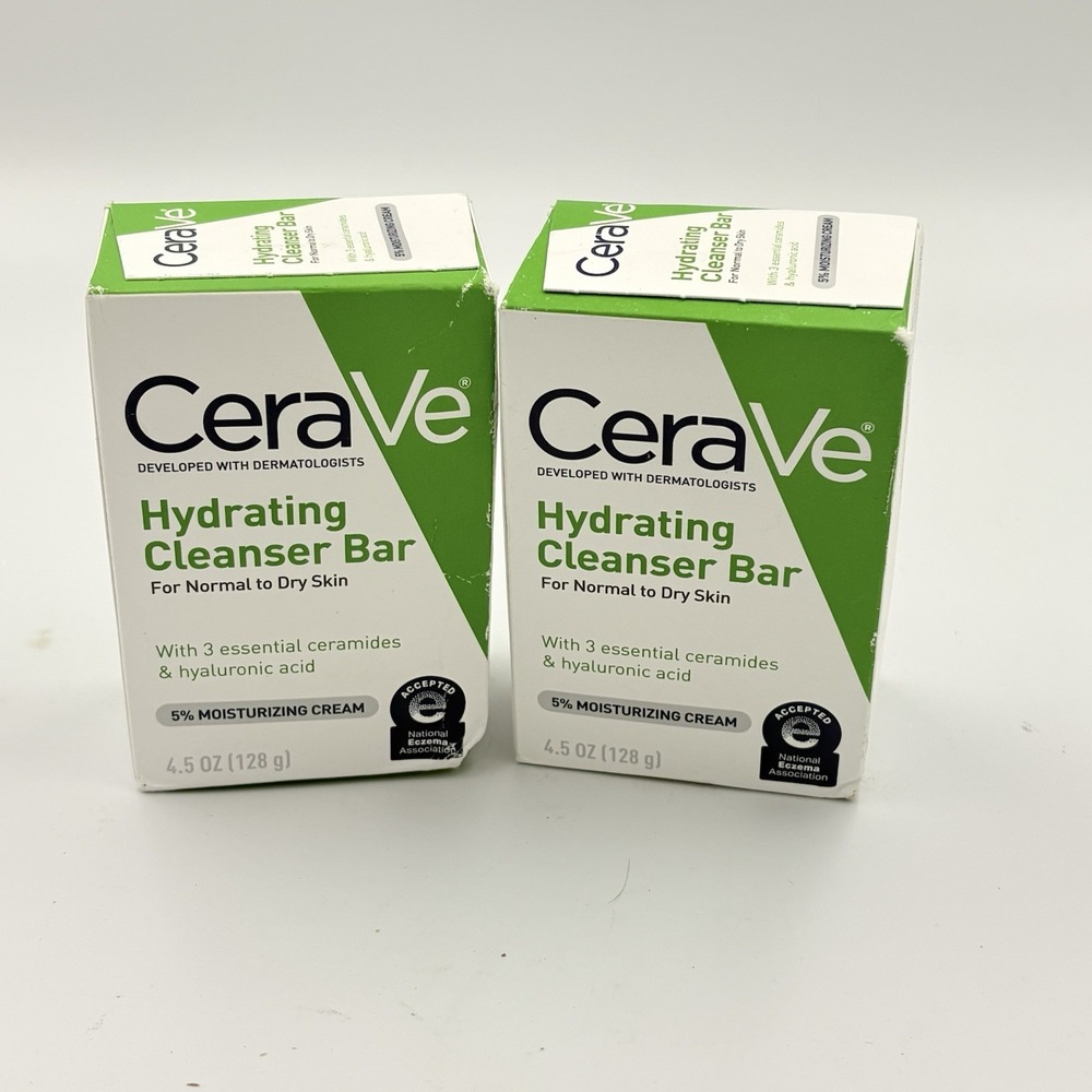 CeraVe Hydrating Cleansing Bar For Normal to Dry Skin, 4.5 Oz‎ (Lot of 2)